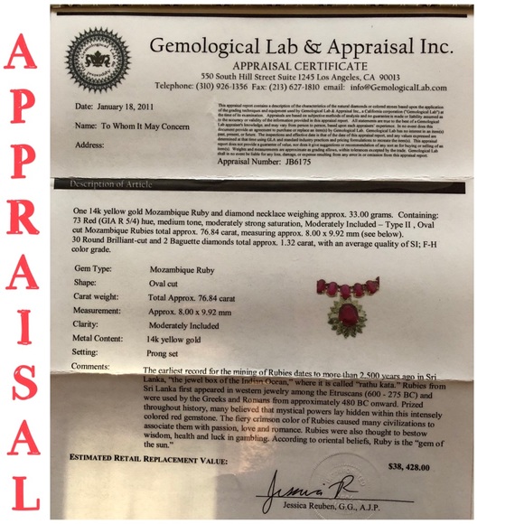 🌟SOLD!🌟Mozambique Ruby 14K Diamond Necklace - Picture 7 of 8